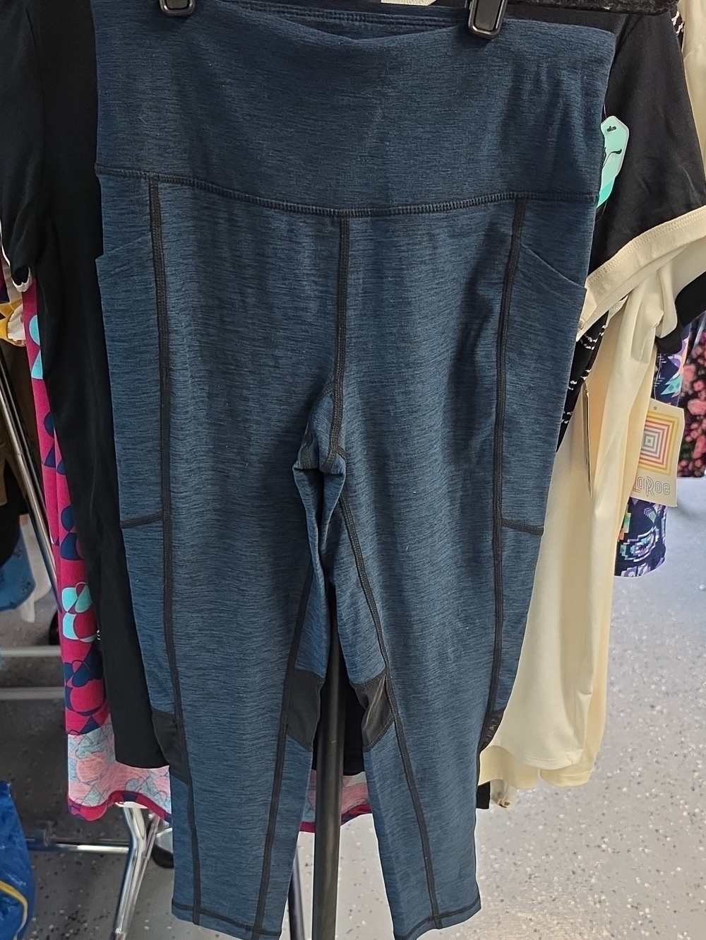 LuLaRoe Heathered Slate Blue Performance Leggings